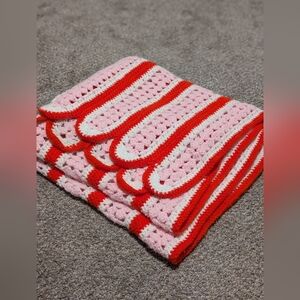 Vintage Strawberry Crochet Throw